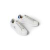 Plateausneaker CALVIN KLEIN JEANS "3 CUPSOLE PU", Herren, Gr. 44, weiß (weiß, blau), Lederimitat, kontrastfarbene Details, sportlich, Schuhe, Freizeitschuh, Halbschuh, Schnürschuh mit gepolstertem Schaftrand