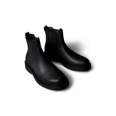 Chelseaboots CALVIN KLEIN JEANS "COMBAT ESS CHELSEA BOOT LTH", Herren, Gr. 43, schwarz, Leder, Elastischer Einsatz, unifarben, klassisch, Schuhe, Klassik-Stiefelette, Schlupfboots mit Stretcheinsätze Image