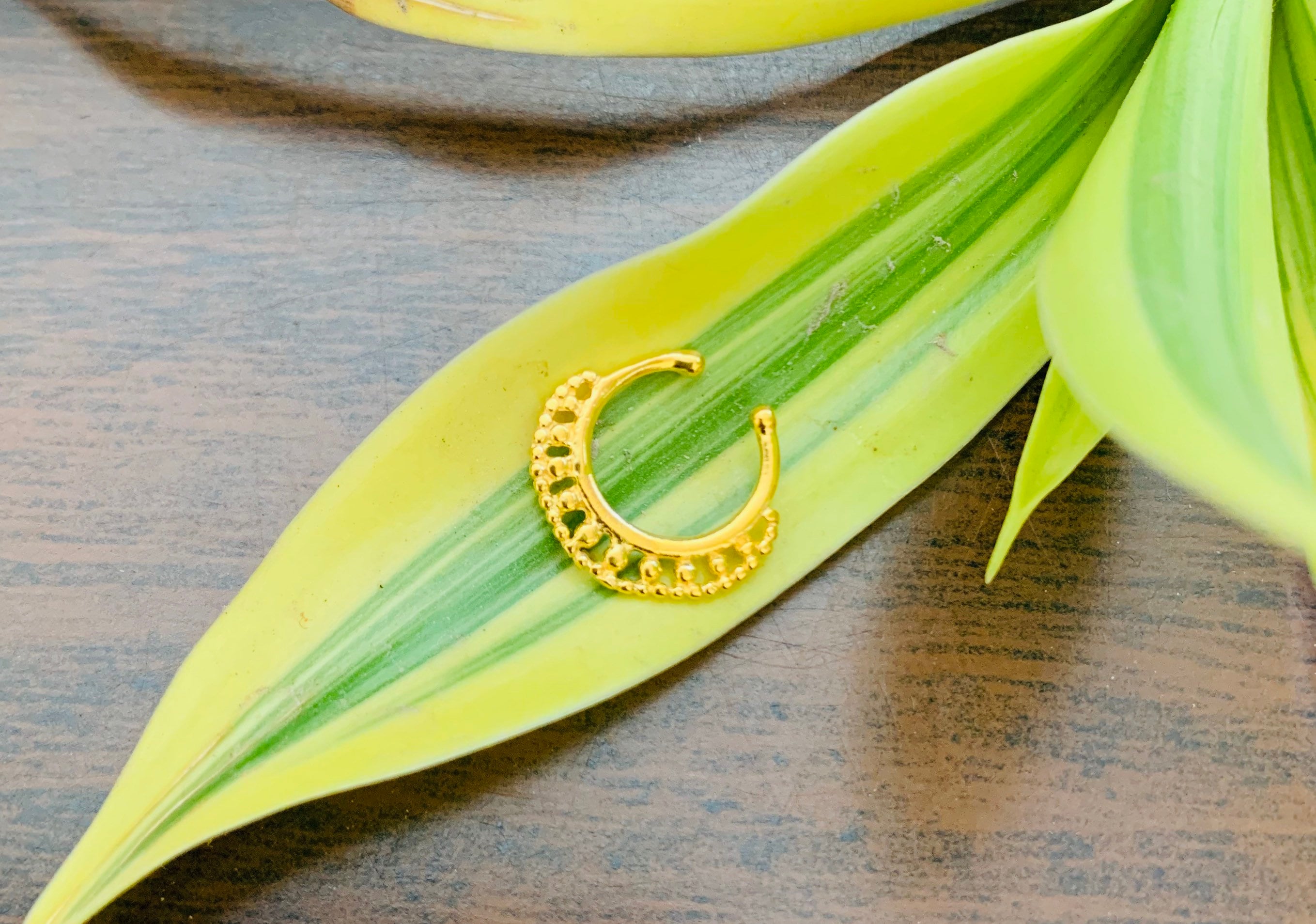 Setto nasale finto in oro, setto nasale in oro, anello nasale placcato in oro, anello nasale finto, anello nasale indiano in oro, cerchio nasale, anel