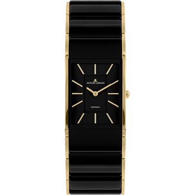 Keramikuhr JACQUES LEMANS "Dublin", schwarz, goldfarben, Armbanduhren, Damen, Quarzuhr, Armbanduhr, Damenuhr, bis 5 bar wasserabweisend Image