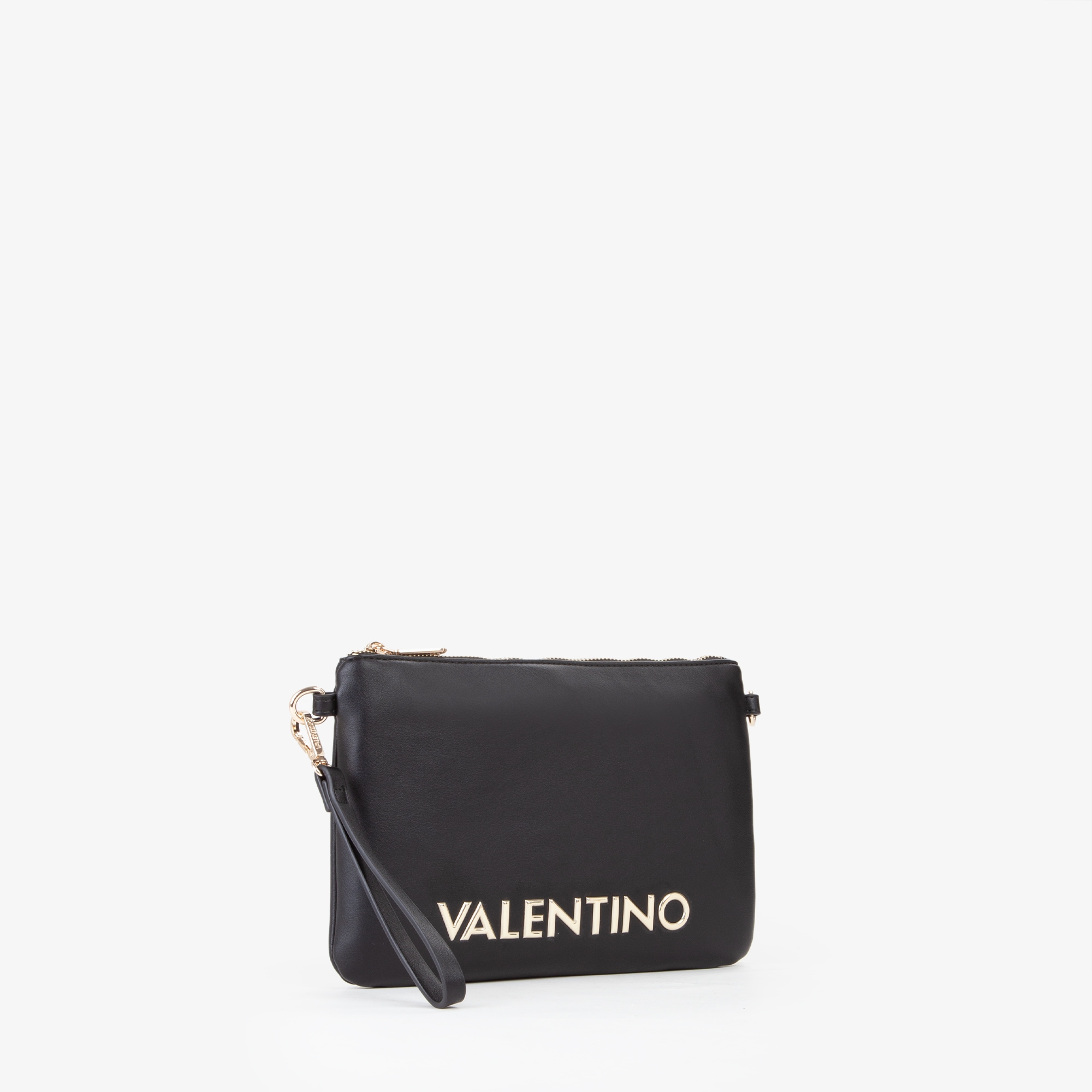 Umhängetasche VALENTINO BAGS "POCHETTE FOSCA RE", Damen, Gr. B/H/T: 26,5cm x 18,5cm x 1cm, nero, Polyurethan, Taschen Umhängetasche, Schultertasche, Mini Bag, Handtasche Damen