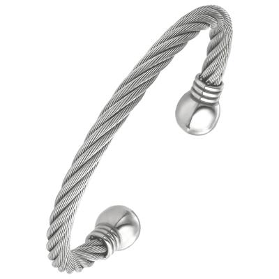 Armspange JOBO "offener Armreif", silber (edelstahlfarben), Armbänder, Damen, Edelstahl, Edelstahl 17 cm Image