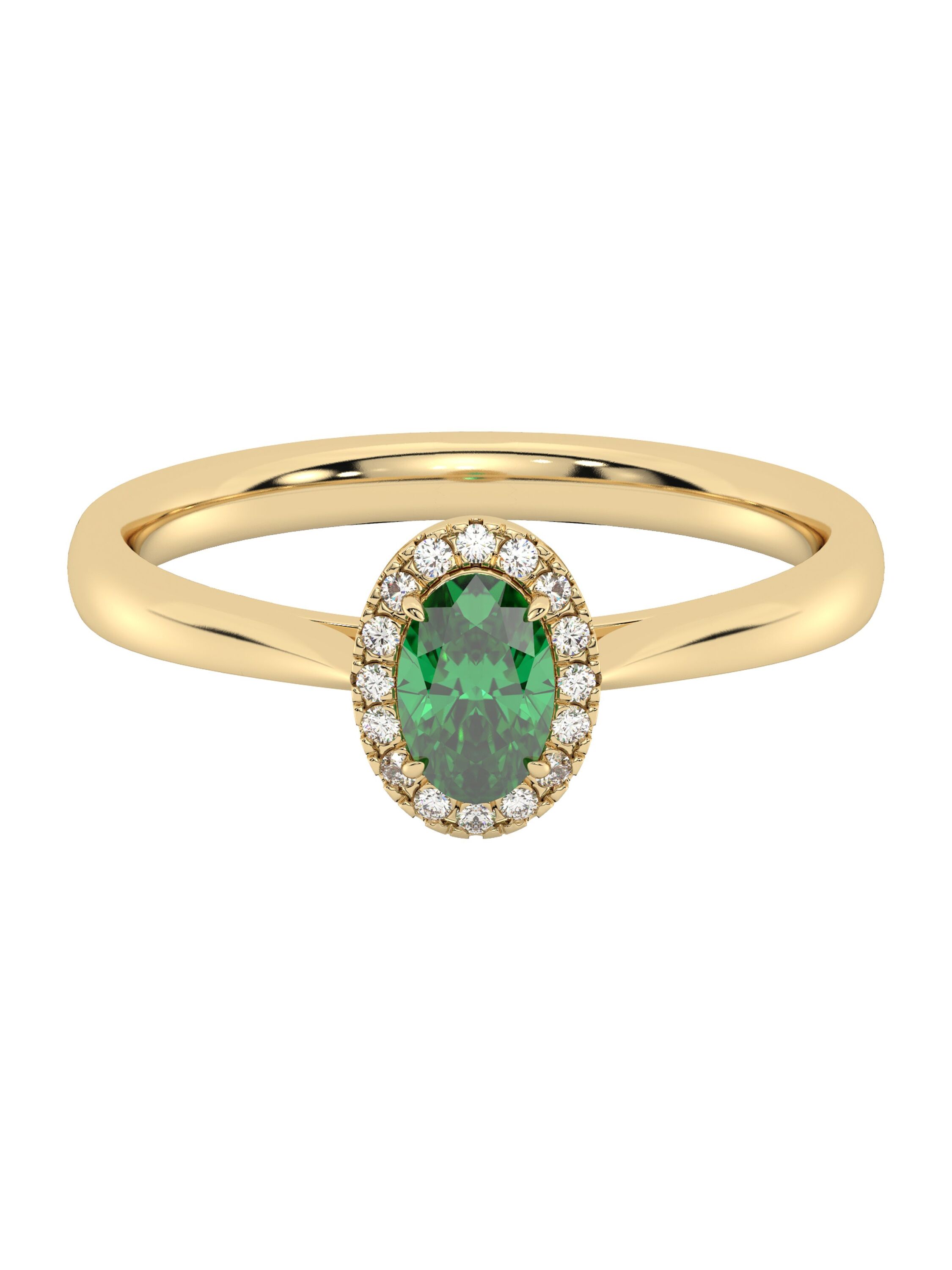 Diam Addict Ring 585 Gelbgold mit im Labor gezüchteten Diamanten und Smaragd Image