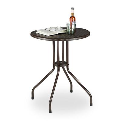 relaxdays Gartentisch in Rattan-Optik braun ø60 cm braun Image