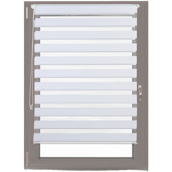 relaxdays Doppelrollo Klemmfix ohne bohren 110x156 cm weiß weiß