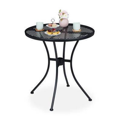 relaxdays Gartentisch mit Schirmloch anthrazit ø70 cm Image