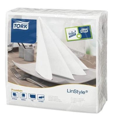 Tork Servietten LinStyle® Premium weiß 1-lagig 50 Stück weiß, 3.9x3.9 cm Image