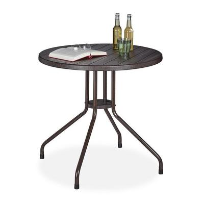 relaxdays Gartentisch in Holz-Optik ø80 cm Image