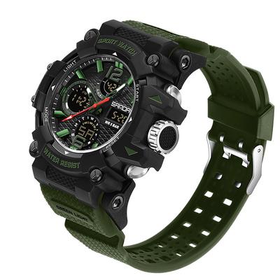 Fashion SANDA New 6276 Student Electronic Watch Alarm Clock Multifunctional Dual Display Waterproof LED Men's Electronic Watch