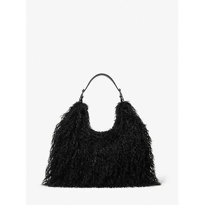 Mk Nolita Large Faux Shearling Shoulder Bag - Black - Michael Kors Shoulder Bags