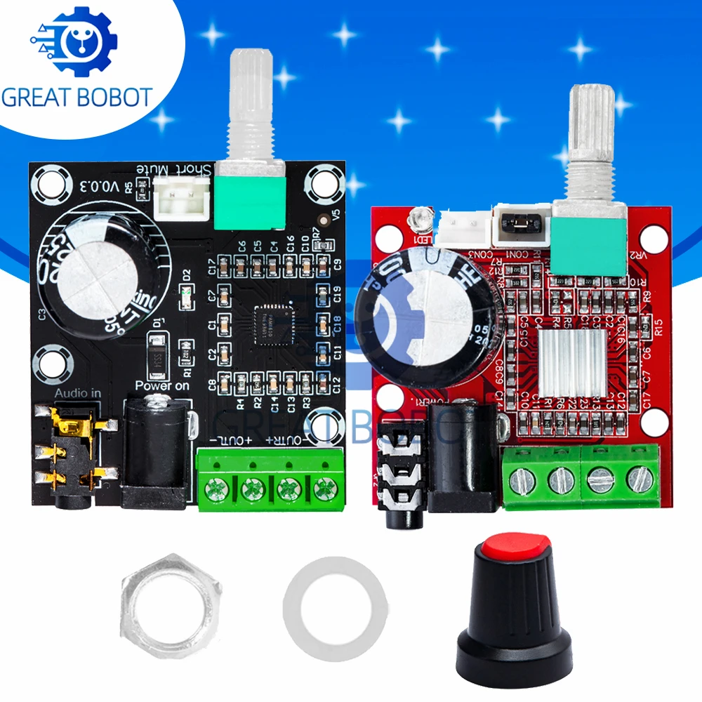 BS 12V Mini Hi-Fi PAM8610 Stereoverstärkerplatine: 2X10W D - Klasse (hoher Effizienz) mit Lautstärkeregelung Image