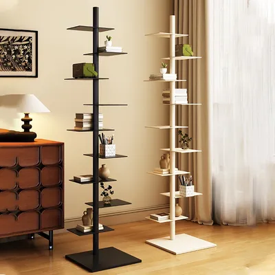 Minimalism Bookcases Living Room Floor Storage Shelf Creative Multi-layer Rotating Display Rack Invisible Bookcase for Kid Room