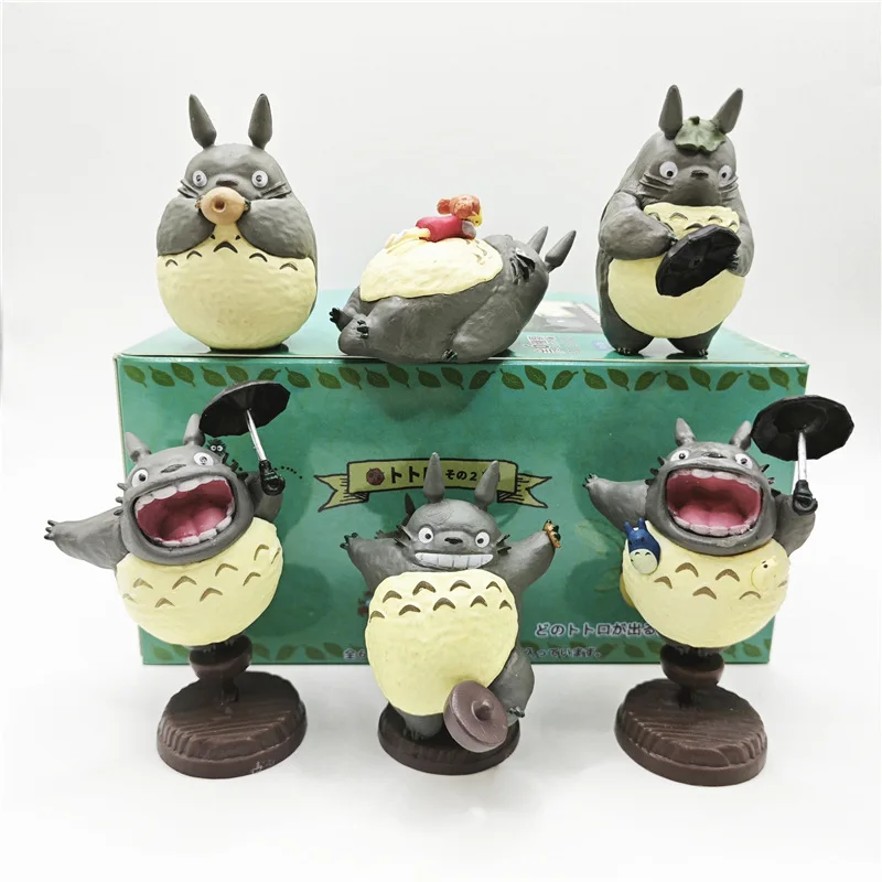 Il mio vicino Totoro Anime Periferico 6 pezzi Totoro Surprise Blind Box Desktop Ornament Figure Regalo di compleanno Figure giocattolo Modello