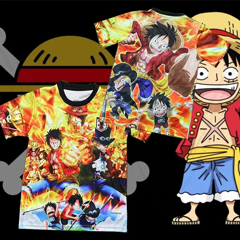 25/26 Japan Anime Fußballtrikot Monkey D. Luffy One Piece Anime Style Herren Casual Train Kid Cosplay Atmungsaktives Print T-Shirt