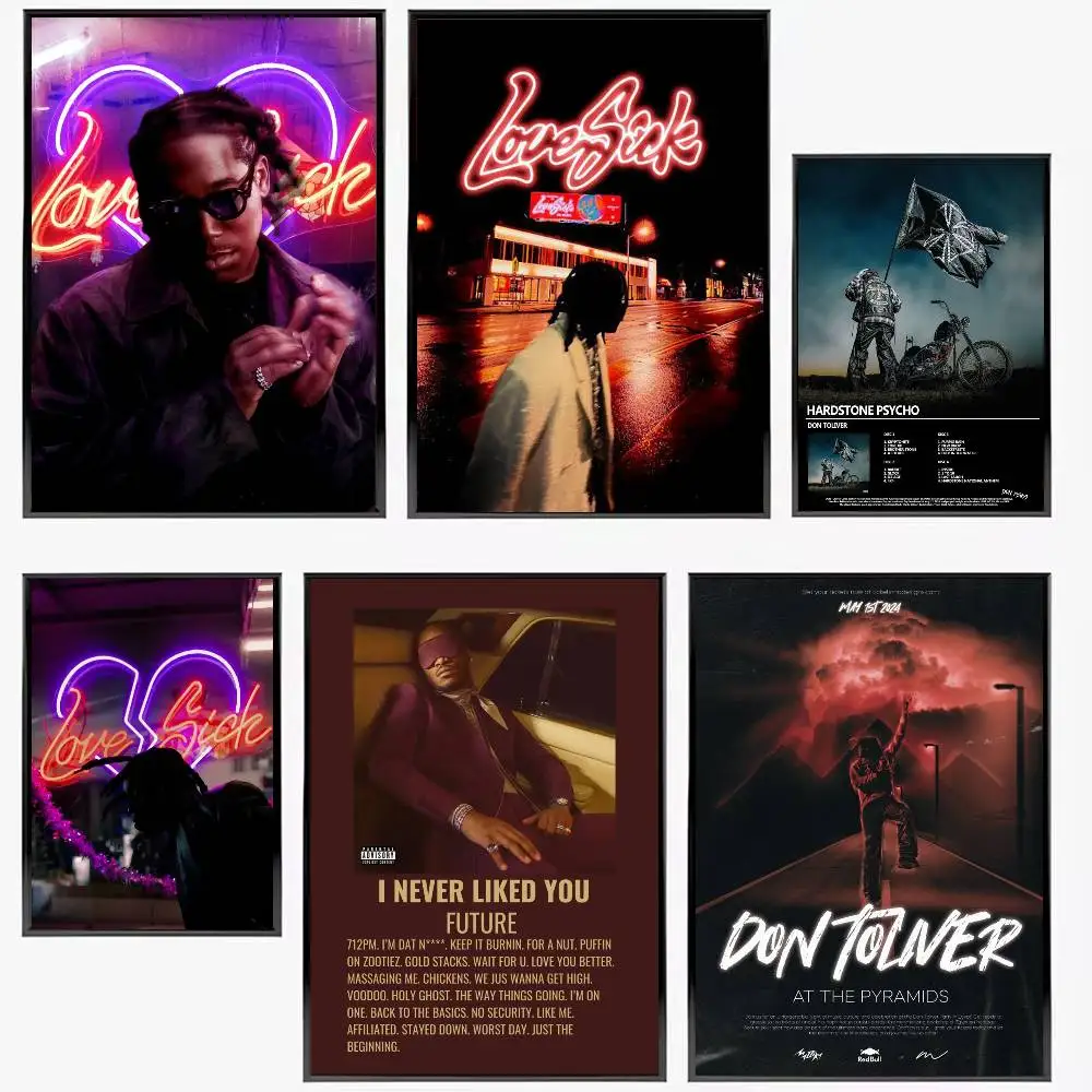 Hip Hop Sänger D-Don T-Toliver Love Sick Poster Selbstklebende Kunst Wasserdichter Papieraufkleber Kaffeehaus Bar Zimmer Wanddekoration