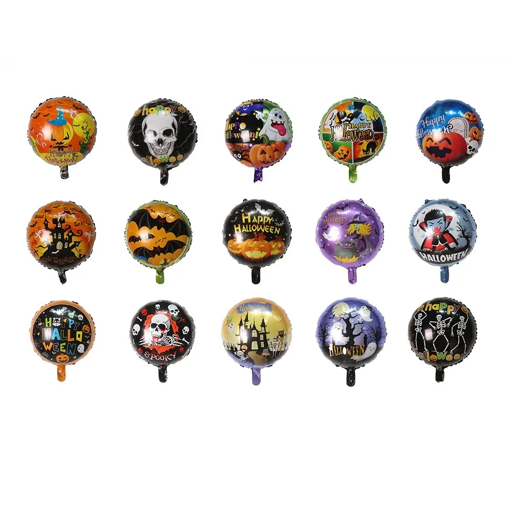 10 stücke 18 Zoll Halloween Folie Helium Ballons Geist Spinne Schädel Kürbis Luft Globos Party Dekoration Lieferungen Aufblasbare Kinder Spielzeug Image