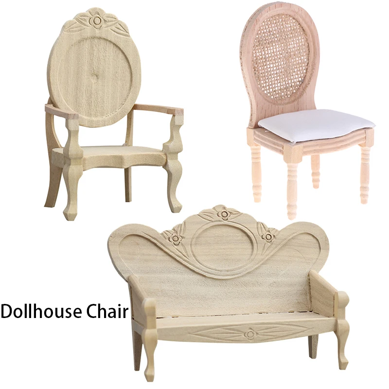 Maßstab 1:12 Puppenhaus Möbel Miniatur Stuhl Sofa Holz Mini Hocker Puppenhaus Zubehör Restaurant Stuhl Szene Modell Foto Requisiten