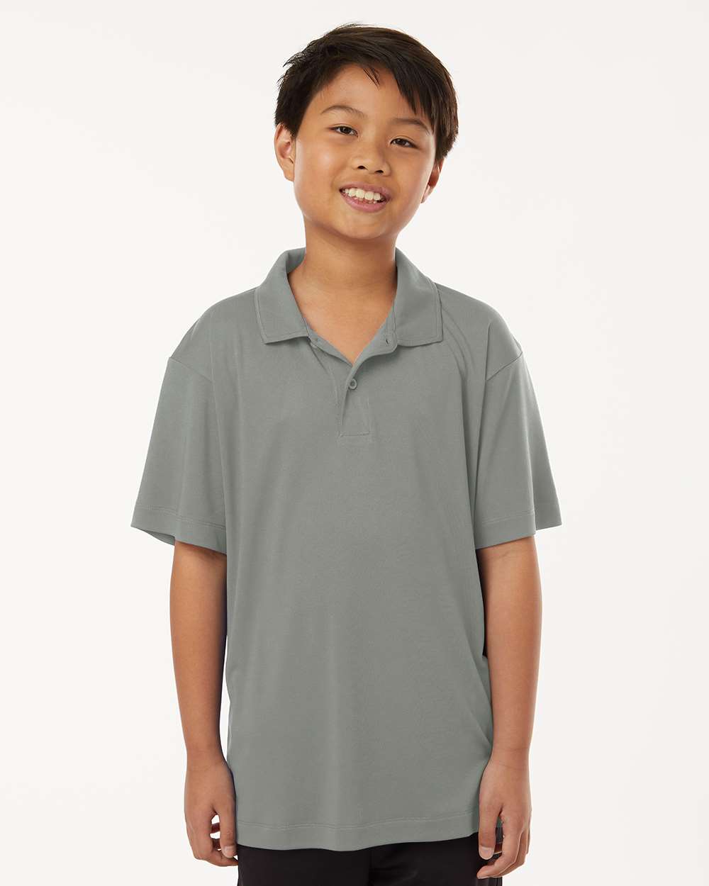 AllPro 41800Y Youth Pro-Lock Performance Polo Shirt in Greystone size Large | Polyester - AllPro