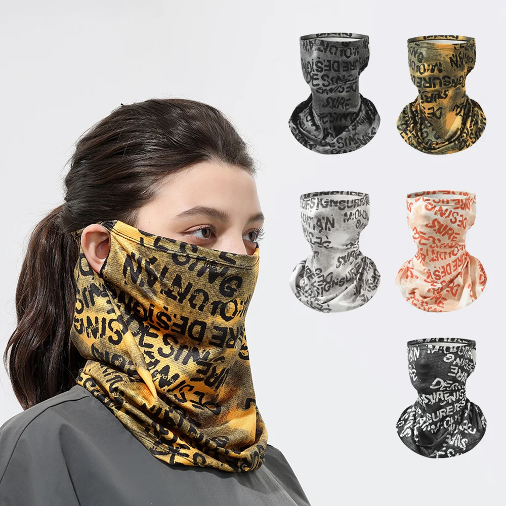 Sommer atmungsaktive Maske für Männer Frauen Outdoor Radfahren Gesichtsmaske Ohr hängende Eisseide Graffiti Gesichtsmaske Image