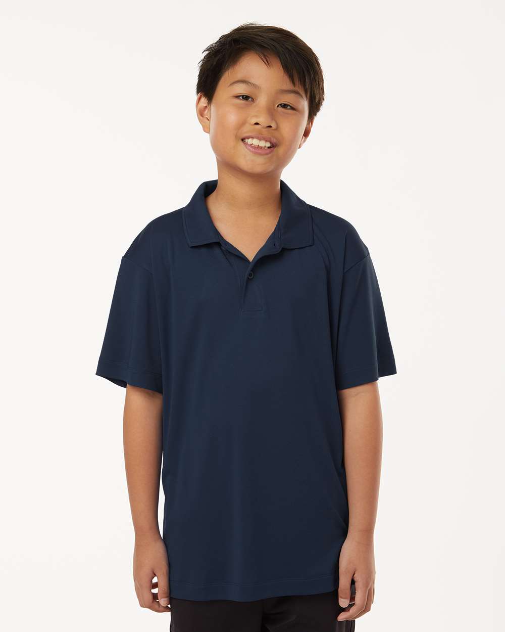 AllPro 41800Y Youth Pro-Lock Performance Polo Shirt in Navy Blue size Medium | Polyester