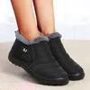 Schnee frauen Stiefel Schwarze Schuhe Frauen Slip Auf Frauen Schuhe Solide Stiefeletten Wasserdicht Paar Pelz Botas Mujer Frauen Stiefel