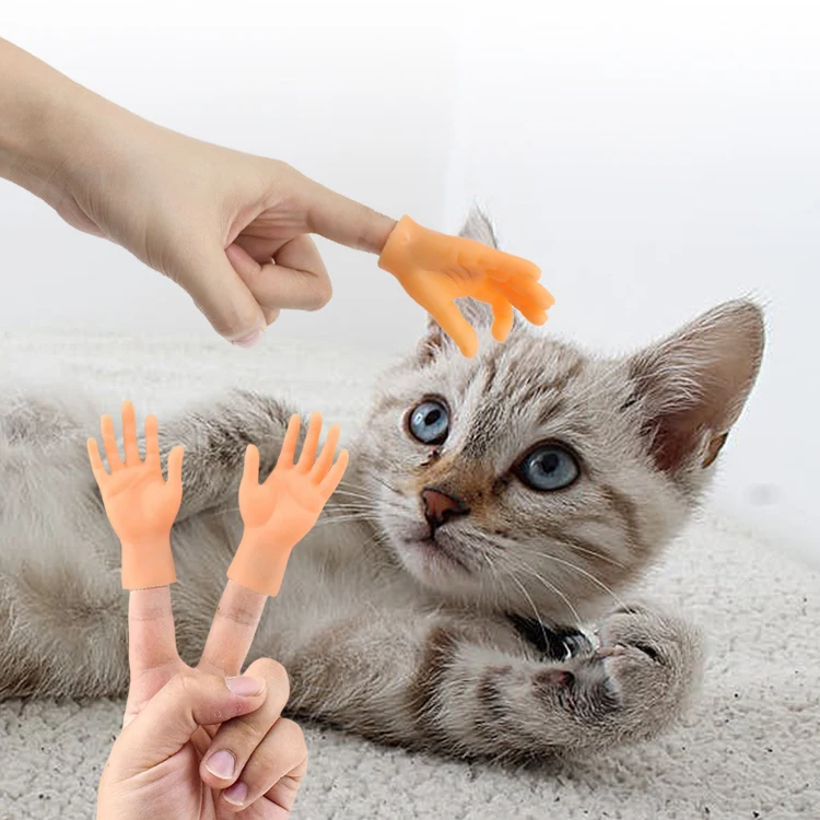 Haustier Interaktive Lustige Geste Spielzeug Mini Multi Stil Katze Necken Kunststoff Streich Finger Menschliche Gefälschte Handschuhe Haustier Spielzeug Liefert Image