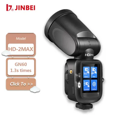 JINBEI HD-2MAX Flash 80W Ω Speedlite TTL HSS Touchscreen Camera Flash Wireless Speedlight for Sony Nikon Canon Fujifilm Olympus
