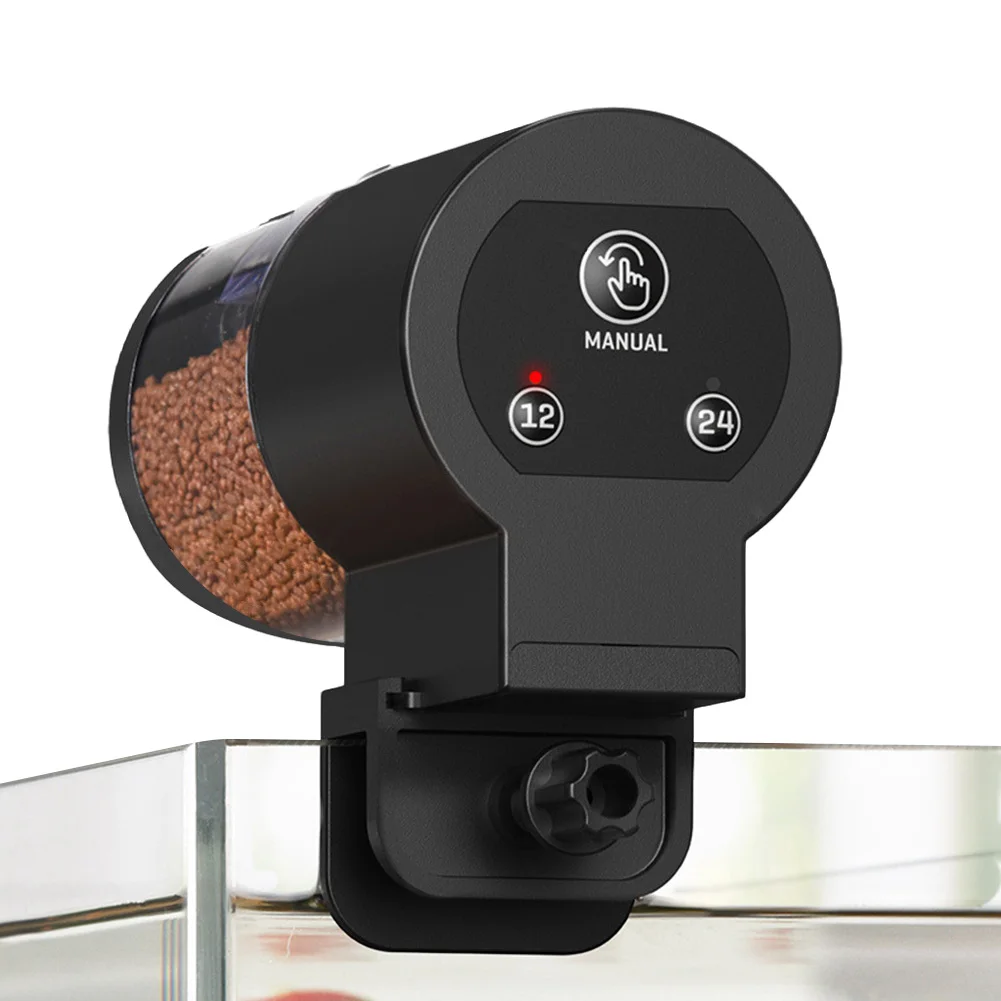 Auto-Fisierer für Aquarien, große Kapazität, intelligente Steuerung, Fisch-Futterspender, 100 ml, Aquarium-Goldfisch-Futterspender für Goldfisch/Koi/Schildkröte Image