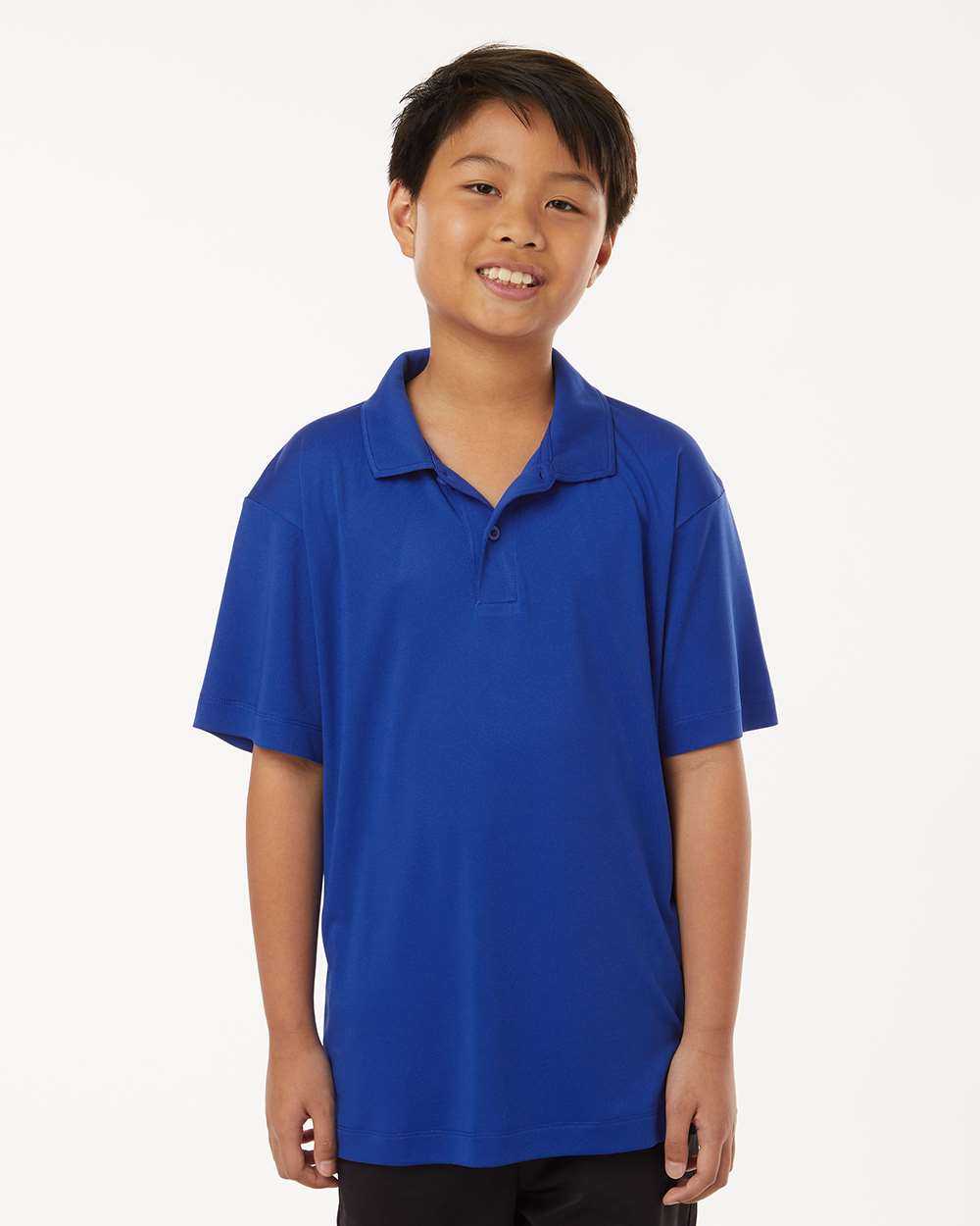 AllPro 41800Y Youth Pro-Lock Performance Polo Shirt in Royal Blue size Small | Polyester
