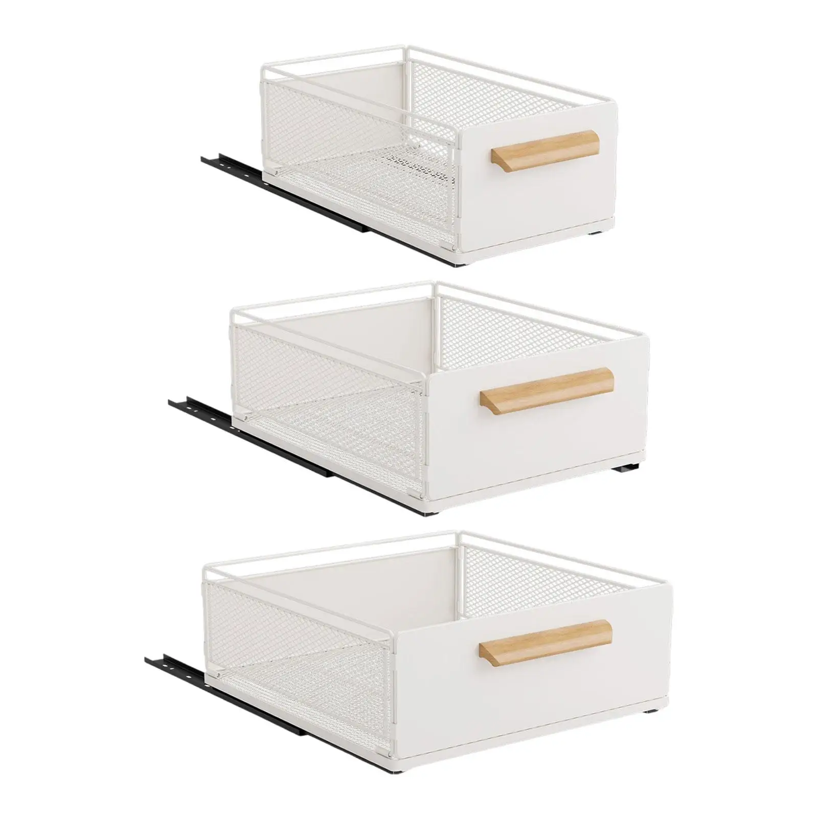 Ausziehbarer Schrank-Organizer, ausziehbarer Schrank, Aufbewahrungsschublade, Aufbewahrungskorb, vielseitig einsetzbares, stabiles Speisekammerregal für Badezimmer