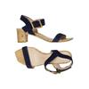 Stuart Weitzman Damen Sandale, Gr. 35, marineblau, Kunstleder, Leder
