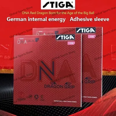 Original STIGA DNA Dragon Grip Table Tennis Rubber Made in Germany Sticky Ping Pong Rubber Sheet with Pre-tuned Cake Sponge