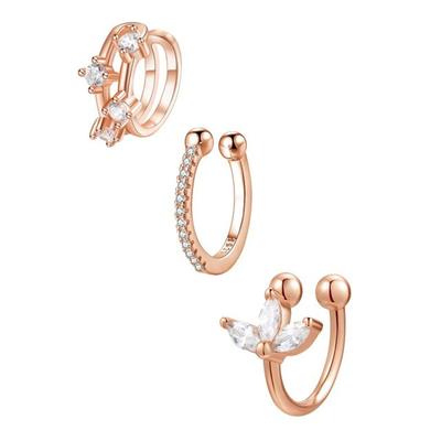 Hey Happiness - Ear-Cuff-Set aus 925er Sterlingsilber Ohrringe 3 ct Damen (66.2 € / 1 ct) Image