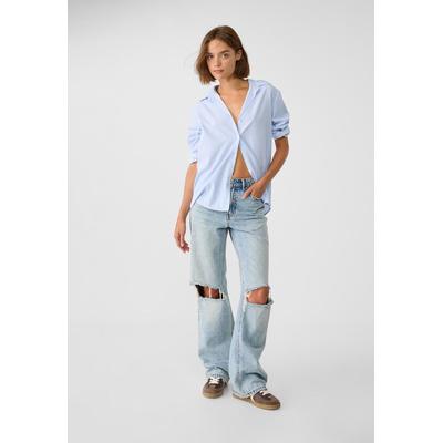 Stradivarius D92 straight wide-leg jeans MEDIUM LIGHT BLUE DENIM 12