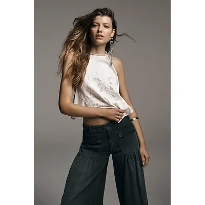 Faye Satin Top at Free People in Ivory, Size: Medium