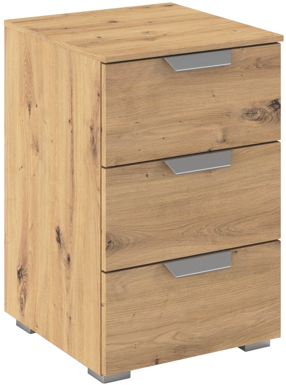 Nachtkommode RAUCH "Nachttisch Nachtkonsole ORIAS in Dekor- oder Hochglanzfront", eiche artisan, B:40cm H:61cm T:42cm, Holzwerkstoff, Sideboards, mit 3 geräumigen Schubladen für viel Stauraum MADE IN GERMANY Image