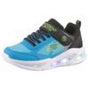 Sneaker SKECHERS "SKECHERS METEOR-LIGHTS", Kinder, Gr. 27, blau (blau, schwarz), Textil, Lederimitat, kontrastfarbene Details, sportlich, Schuhe, Klettschuh mit Blinkfunktion, Größenschablone zum Download