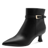 Stiefelette MARCO TOZZI, Damen, Gr. 38, schwarz, Lederimitat, unifarben, elegant, Schuhe, Abendschuh, Partyschuh mit goldfarbener Zierschnalle