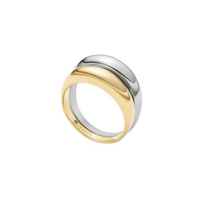 Fingerring FOSSIL "Schmuck Geschenk Edelstahl ELLIS" Gr. 19, gelb (gelbgoldfarben, edelstahlfarben), Fingerringe, Damen, 19, Edelstahl, 5mm Image