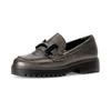 Loafer GABOR "FLORENZ", Damen, Gr. 38, grau, Glattleder, unifarben, modisch, Schuhe, Blockabsatz, Slipper, Businessschuh in Bequemweite G (= weit)