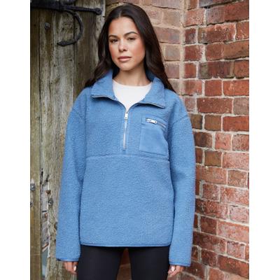 Blue Half Zip Borg Fleece