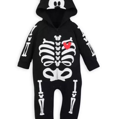 Disney One Pieces | Disney Mickey Mouse Skeleton Costume For Baby 9-12 Months | Color: Black/White | Size: 9-12mb