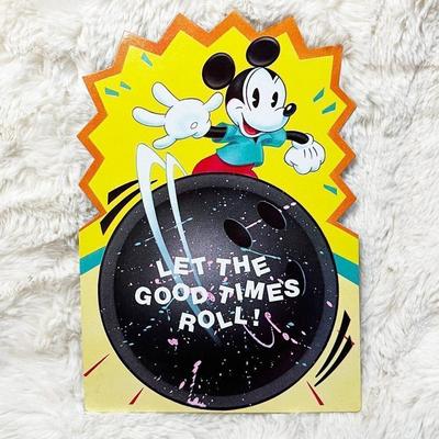 Disney Party Supplies | 5/$25 Vintage Disney Mickey "Let The Good Times Roll" Stand Up Birthday Card | Color: Tan | Size: Os