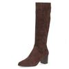 Stiefel CAPRICE, Damen, Gr. 40,5, braun (dunkelbraun), Textil, elegant, Schuhe, Blockabsatz, Langschaftstiefel in eleganter, runder Form