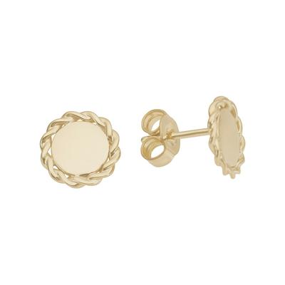 Paar Ohrstecker FIRETTI "Schmuck Geschenk Gold 375 Ohrschmuck Ohrringe Kreis rund mit Borde", gold (gelbgoldfarben), Ohrringe, Damen, Gelbgold 375 Image