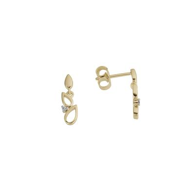 Paar Ohrstecker FIRETTI "Schmuck Geschenk Gold 375 Ohrschmuck Ohrringe Tropfen", gold (gelbgoldfarben, weißgoldfarben), Ohrringe, Damen, 0,016 ct P2 = erkennbare Einschlüsse, Gelbgold 375-Diamanten, Gelbgold 375, Diamanten, mit Brillanten Image