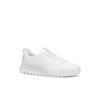 Sneaker GEOX "U FLEXTRIDE PLUS", Herren, Gr. 39, weiß, Leder, Textil, Synthetik, unifarben, casual, Schuhe, Schlupfschuh mit Textilfutter, Größenschablone zum Download