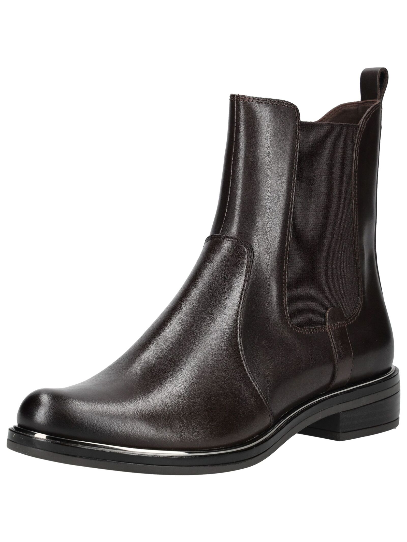 Stiefelette CAPRICE "Caprice Stiefelette Leder", Damen, Gr. 38, braun (dunkelbraun), Leder, Schuhe Stiefelette
