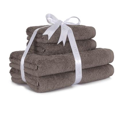 Handtuch Set MÖVE "Superwuschel", grau (fango), 4 tlg., Walkfrottier, Walkfrottier, Obermaterial: 100% Baumwolle, Handtuch-Sets, 100% Premium Cotton Baumwolle, einfarbig, weich Image