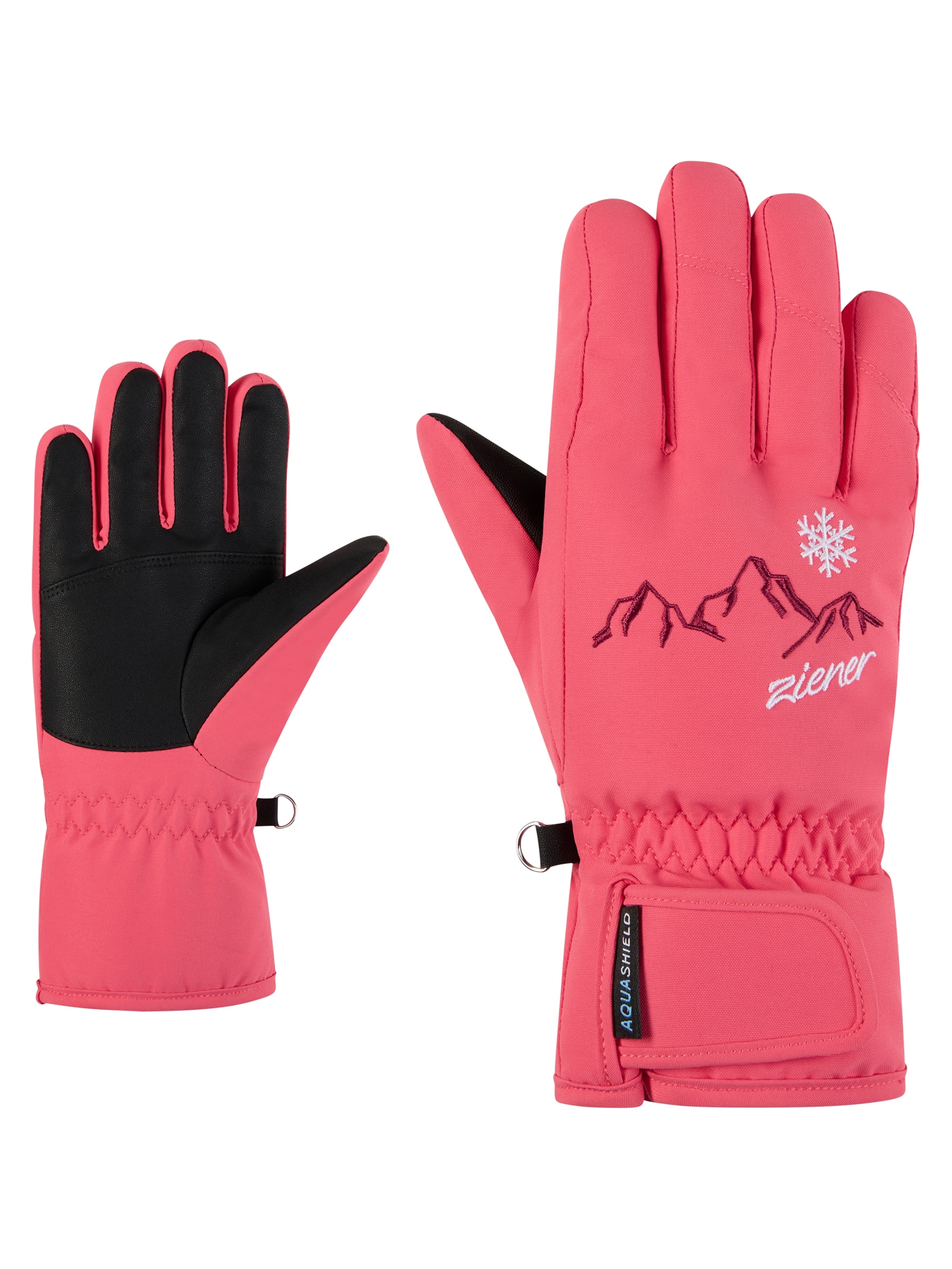 Skihandschuhe ZIENER "LAILLA-Z AS glove girls", Kinder, Gr. 3, pink lilly, Obermaterial: 100% Polyester; Innenhand: 100% Polyester; Futter: 100% Polyester; Wattierung: 100% Polyester, Handschuhe Image